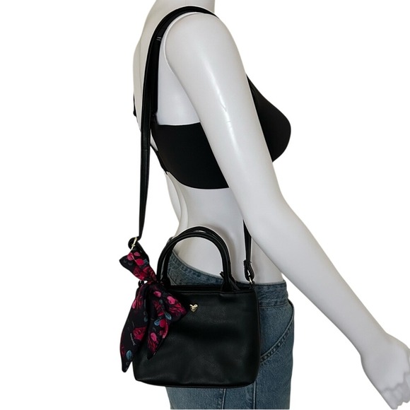 Juicy Couture faux leather shoulder cross body top handle Mini Bag in Black - Picture 1 of 10